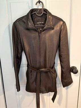Marc New York Womens Black Leather  Jacket